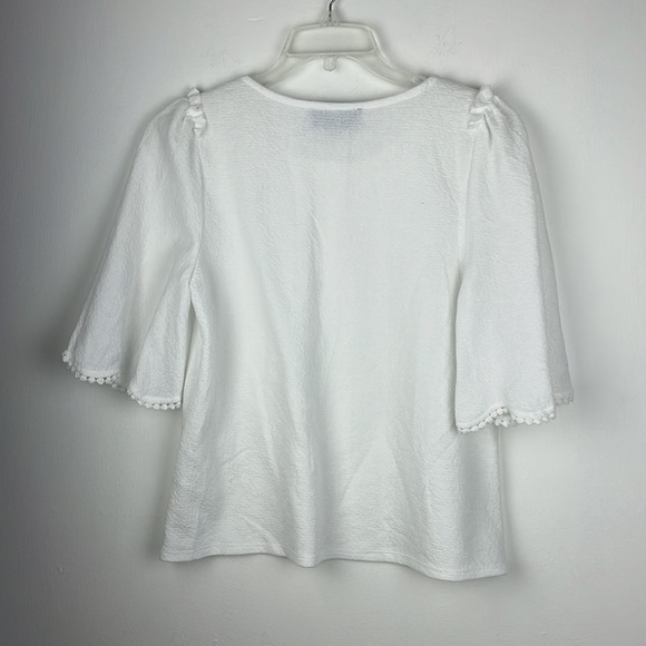 Sunday in Brooklyn White Textured Top Sz M - Picture 5 of 10